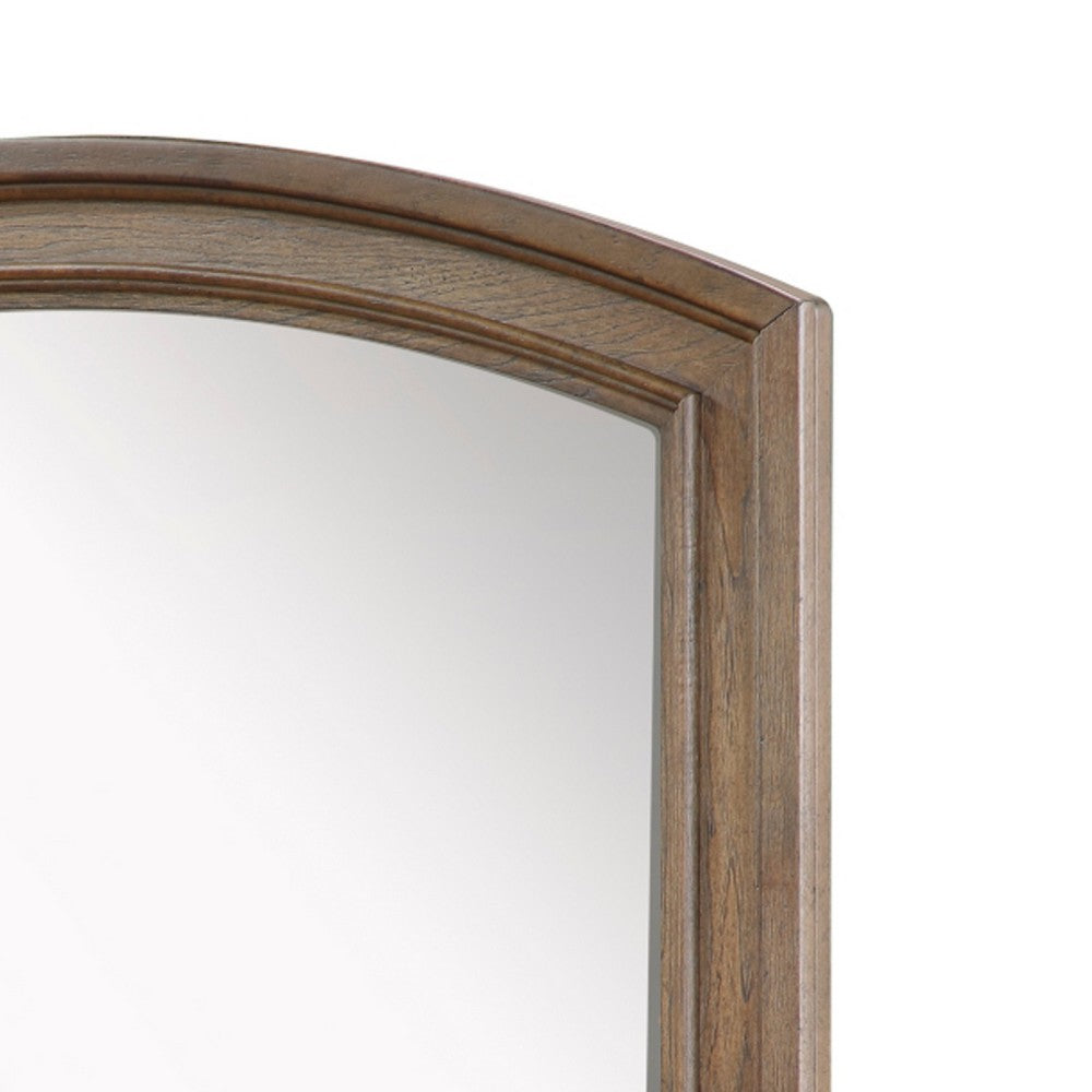 Bely Arched Dresser Mirror, Picture Frame Molding, Antique Brown 37x42 - BM351966