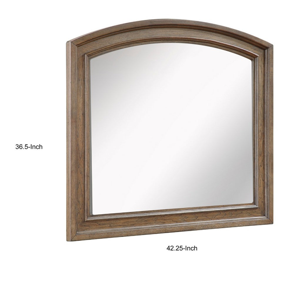 Bely Arched Dresser Mirror, Picture Frame Molding, Antique Brown 37x42 - BM351966