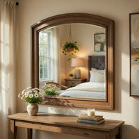Bely Arched Dresser Mirror, Picture Frame Molding, Antique Brown 37x42 - BM351966
