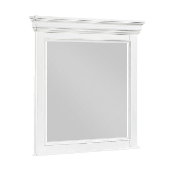 Jena Dresser Mirror, Crown Molded Frame, White Wood, 36x38 Rectangular - BM351967