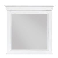 Jena Dresser Mirror, Crown Molded Frame, White Wood, 36x38 Rectangular - BM351967