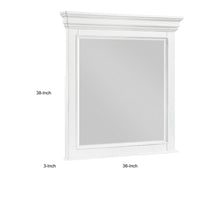 Jena Dresser Mirror, Crown Molded Frame, White Wood, 36x38 Rectangular - BM351967