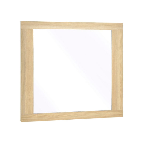 Kery Dresser Mirror, Rectangular Frame, Natural Brown Wood, 37x41 - BM351968