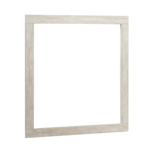 Asmi Dresser Mirror, Framed Design, Dusty Oak Gray Wood, Modern 37x39 - BM351969