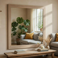 Asmi Dresser Mirror, Framed Design, Dusty Oak Gray Wood, Modern 37x39 - BM351969
