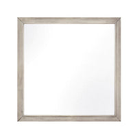 Evy Dresser Mirror, Framed Design, Rustic Gray Wood, 38x38 Square - BM351970