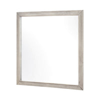 Evy Dresser Mirror, Framed Design, Rustic Gray Wood, 38x38 Square - BM351970