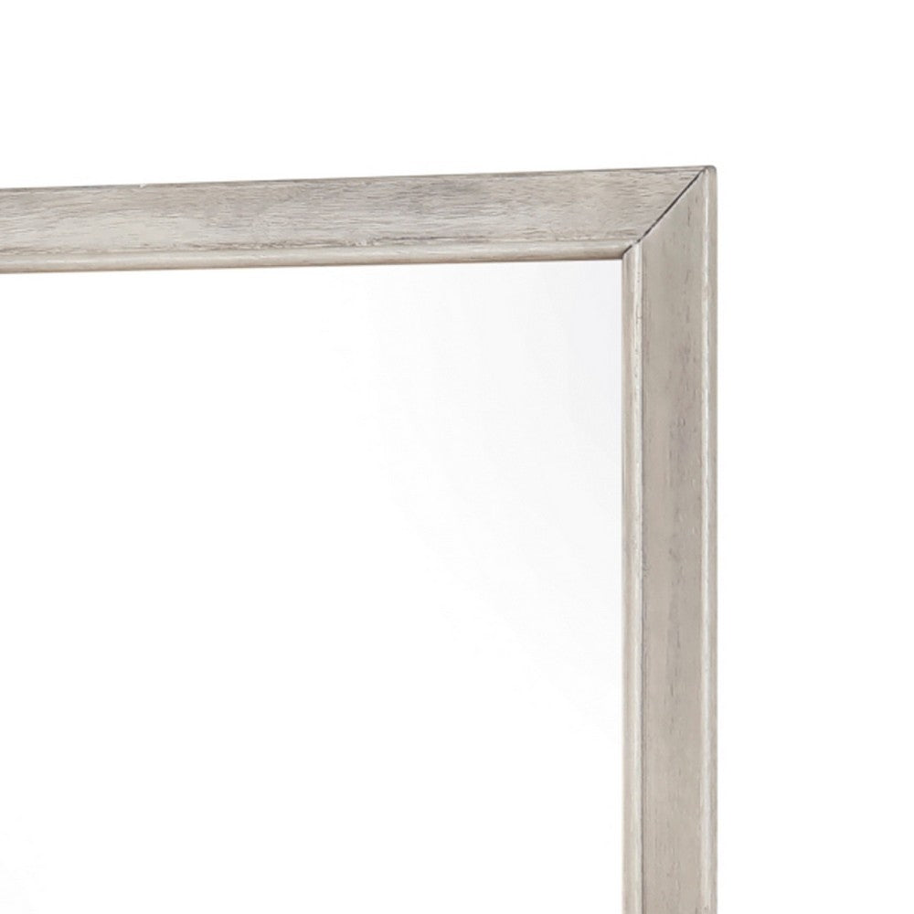 Evy Dresser Mirror, Framed Design, Rustic Gray Wood, 38x38 Square - BM351970