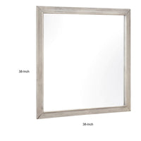 Evy Dresser Mirror, Framed Design, Rustic Gray Wood, 38x38 Square - BM351970