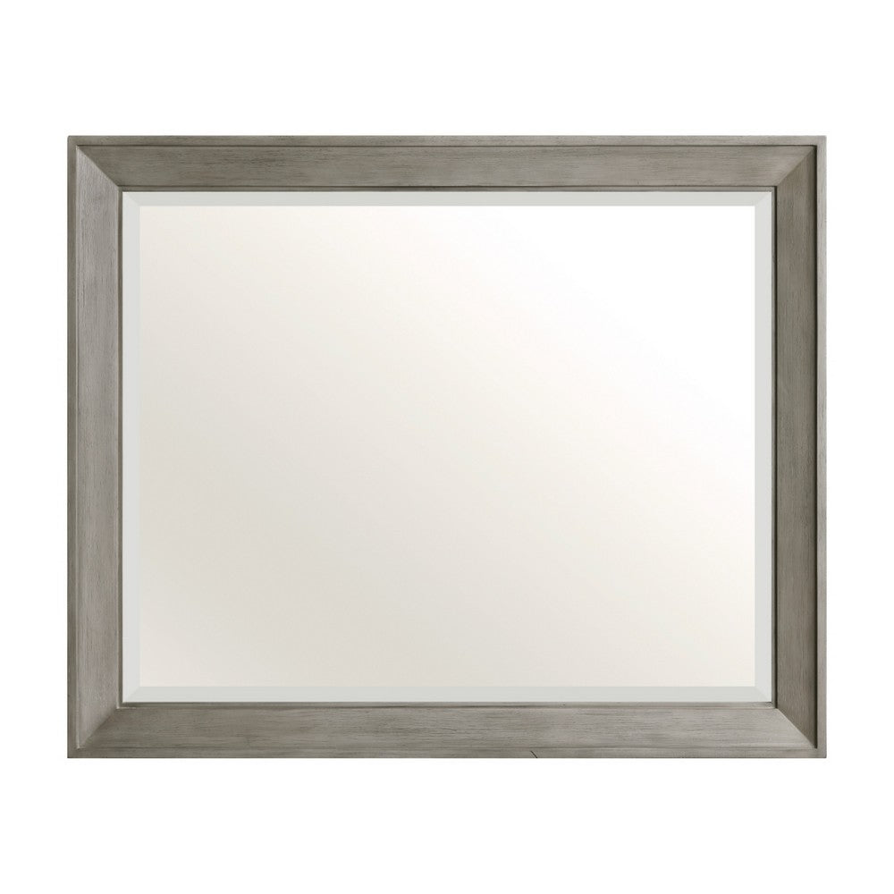 Rimy Dresser Mirror | Framed Antique Gray Wood | Transitional Style 38x47 - BM351971