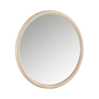 Maty Dresser Mirror, 38x38 Slim Round Design, Light Oak Brown Wood - BM351972