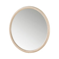 Maty Dresser Mirror, 38x38 Slim Round Design, Light Oak Brown Wood - BM351972