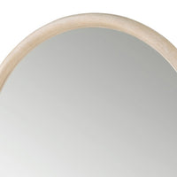 Maty Dresser Mirror, 38x38 Slim Round Design, Light Oak Brown Wood - BM351972