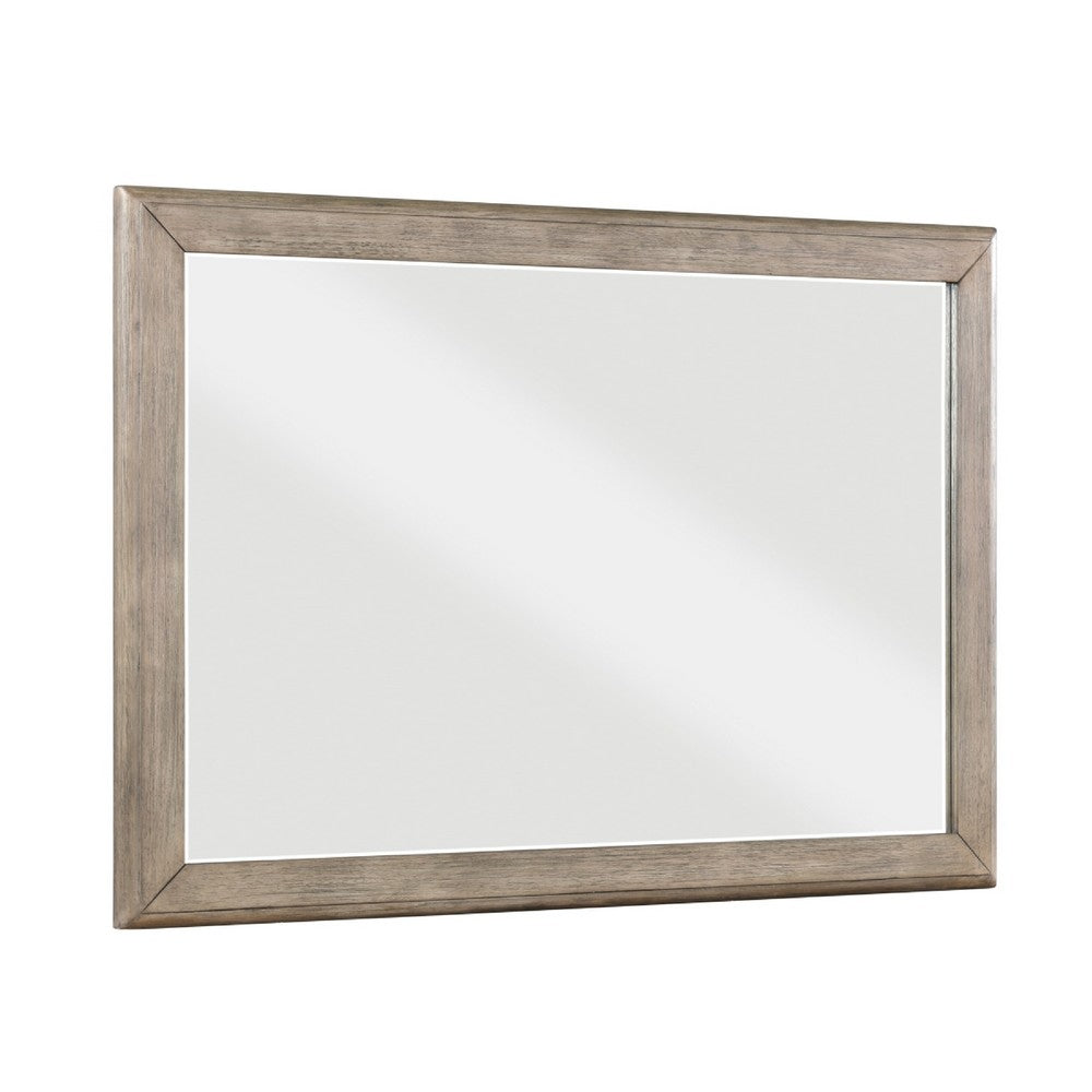 Cely Dresser Mirror, 36x52 Picture Frame Molding, Rustic Oak Gray Wood - BM351973