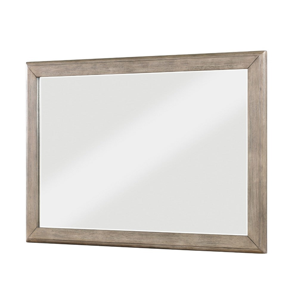 Cely Dresser Mirror, 36x52 Picture Frame Molding, Rustic Oak Gray Wood - BM351973