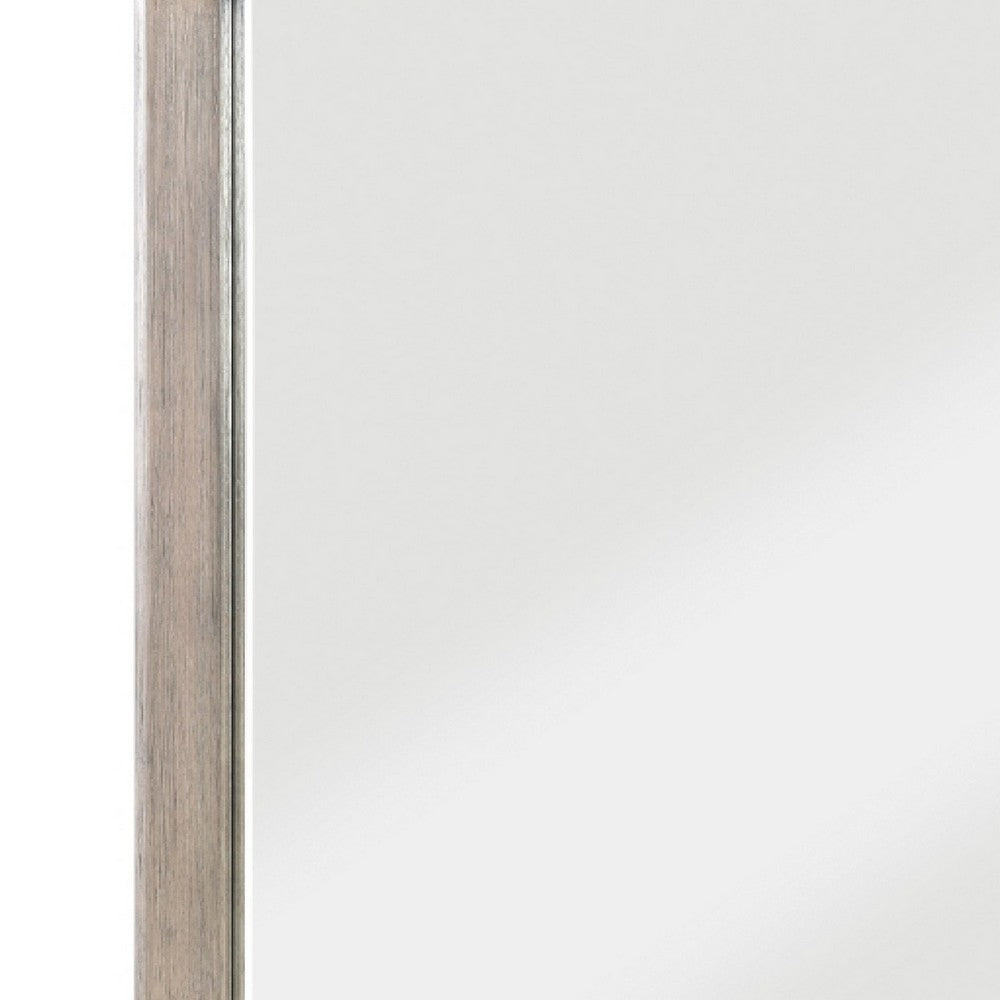 Cely Dresser Mirror, 36x52 Picture Frame Molding, Rustic Oak Gray Wood - BM351973