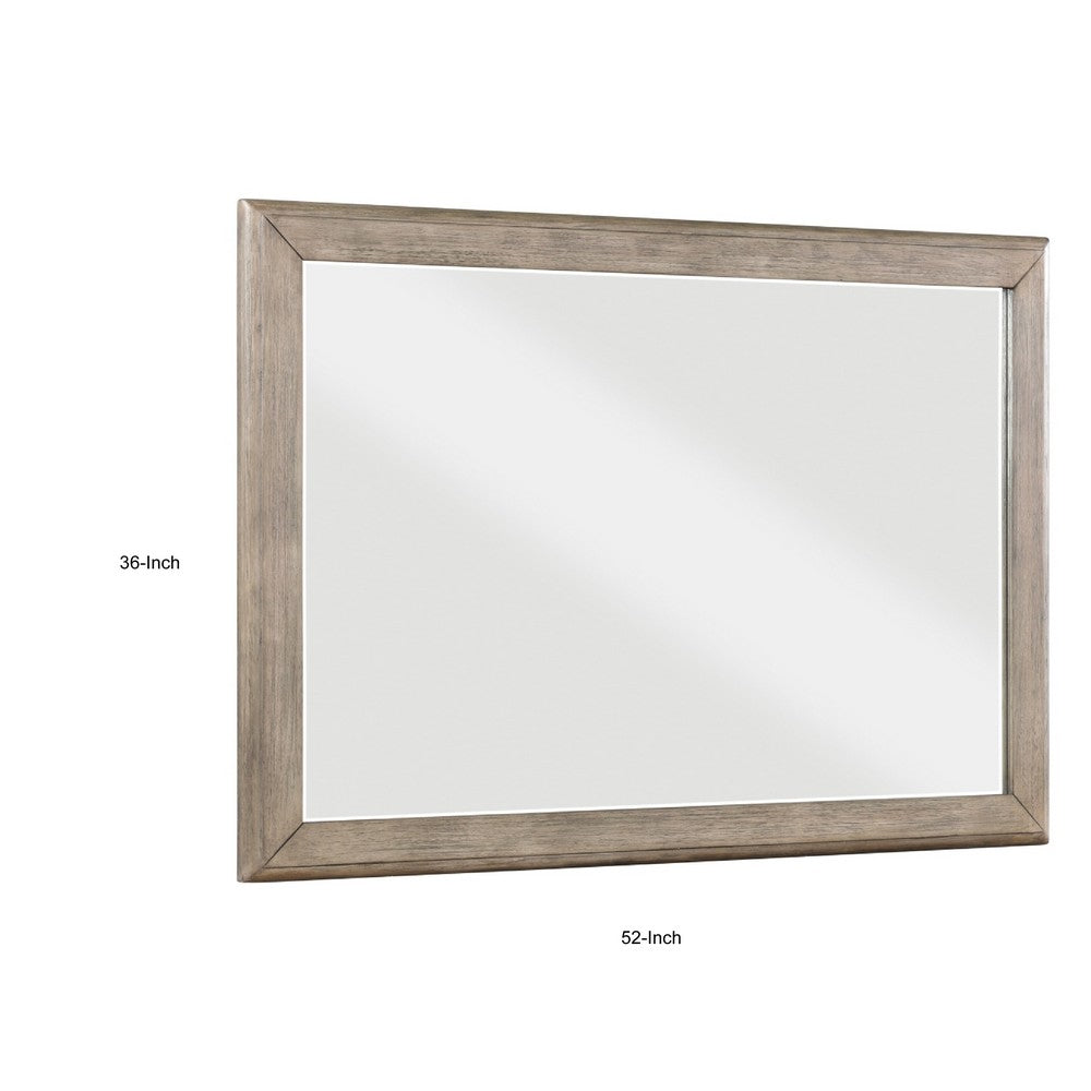 Cely Dresser Mirror, 36x52 Picture Frame Molding, Rustic Oak Gray Wood - BM351973