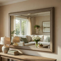 Cely Dresser Mirror, 36x52 Picture Frame Molding, Rustic Oak Gray Wood - BM351973