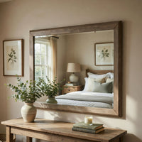 Cely Dresser Mirror, 36x52 Picture Frame Molding, Rustic Oak Gray Wood - BM351973