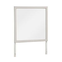 Flo 38x38 Square Dresser Mirror, Picture Frame Molding, Antique White - BM351974