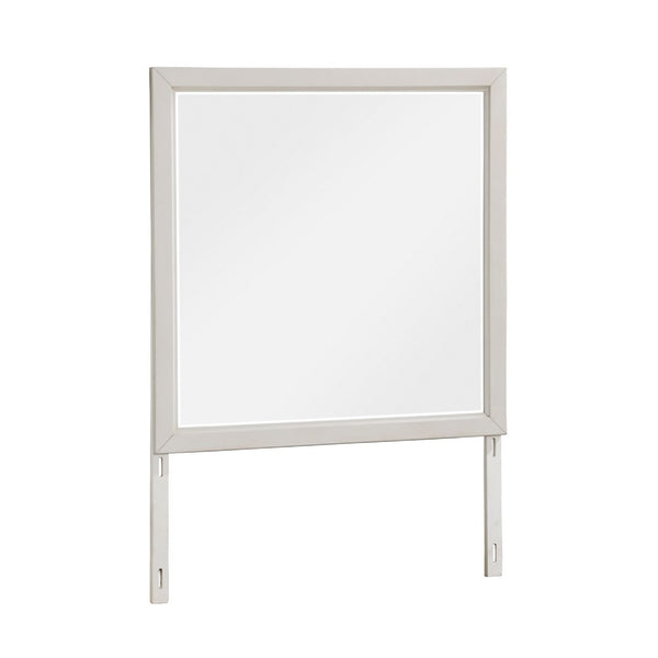 Flo 38x38 Square Dresser Mirror, Picture Frame Molding, Antique White - BM351974