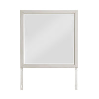 Flo 38x38 Square Dresser Mirror, Picture Frame Molding, Antique White - BM351974