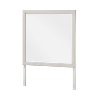 Flo 38x38 Square Dresser Mirror, Picture Frame Molding, Antique White - BM351974