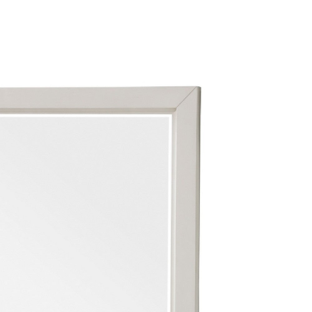 Flo 38x38 Square Dresser Mirror, Picture Frame Molding, Antique White - BM351974