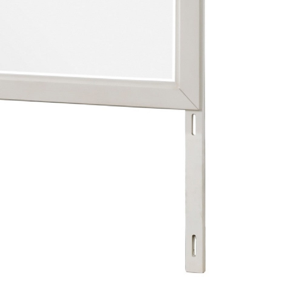 Flo 38x38 Square Dresser Mirror, Picture Frame Molding, Antique White - BM351974