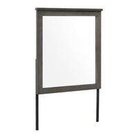 Nemy Dresser Mirror, 38x42 Rectangular Attachable Design, Rustic Gray Wood - BM351975