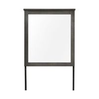 Nemy Dresser Mirror, 38x42 Rectangular Attachable Design, Rustic Gray Wood - BM351975