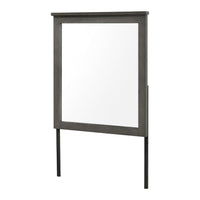 Nemy Dresser Mirror, 38x42 Rectangular Attachable Design, Rustic Gray Wood - BM351975