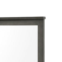 Nemy Dresser Mirror, 38x42 Rectangular Attachable Design, Rustic Gray Wood - BM351975