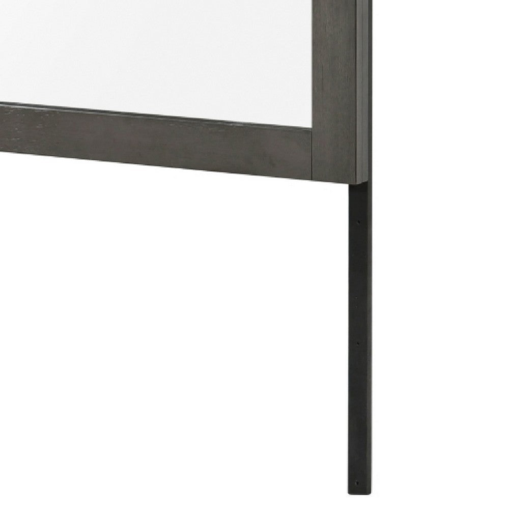 Nemy Dresser Mirror, 38x42 Rectangular Attachable Design, Rustic Gray Wood - BM351975