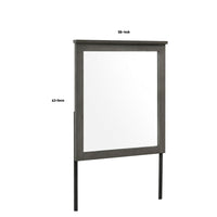 Nemy Dresser Mirror, 38x42 Rectangular Attachable Design, Rustic Gray Wood - BM351975