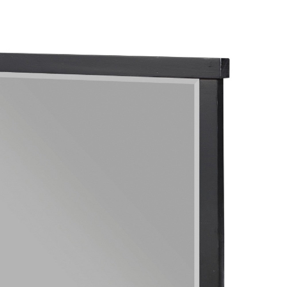 Acy Dresser Mirror, Elegant 40x40 Square Frame, Modern Black Wood - BM351976