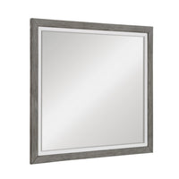Rowy Dresser Mirror | Dual Tone Frame | Ivory & Gray Wood | 37x41 Square - BM351977