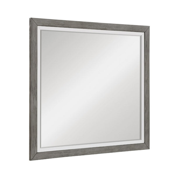 Rowy Dresser Mirror | Dual Tone Frame | Ivory & Gray Wood | 37x41 Square - BM351977