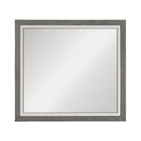 Rowy Dresser Mirror | Dual Tone Frame | Ivory & Gray Wood | 37x41 Square - BM351977