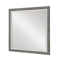 Rowy Dresser Mirror | Dual Tone Frame | Ivory & Gray Wood | 37x41 Square - BM351977