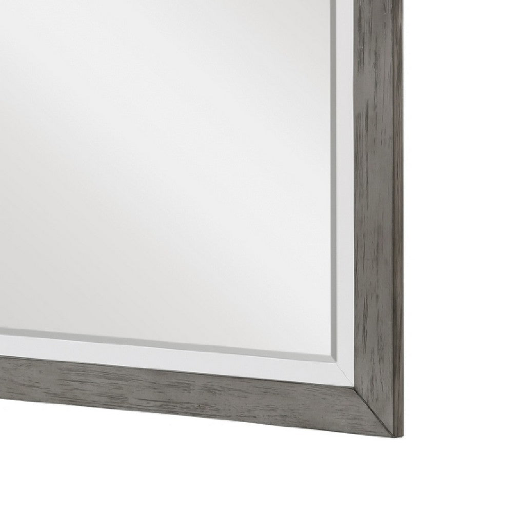 Rowy Dresser Mirror | Dual Tone Frame | Ivory & Gray Wood | 37x41 Square - BM351977