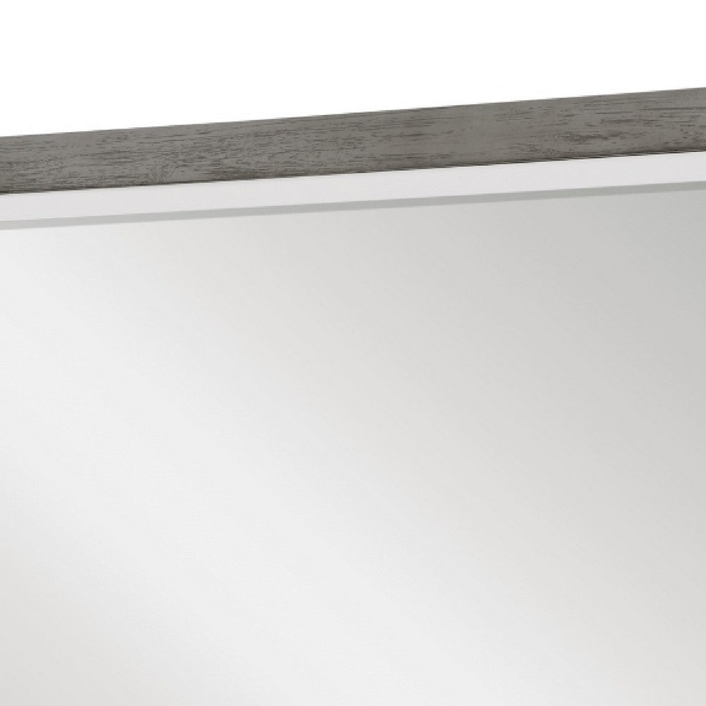 Rowy Dresser Mirror | Dual Tone Frame | Ivory & Gray Wood | 37x41 Square - BM351977