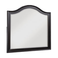 Vix Dresser Mirror, 39x42 Classic Arched Frame, Charcoal Brown Wood - BM351979