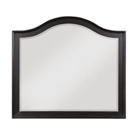 Vix Dresser Mirror, 39x42 Classic Arched Frame, Charcoal Brown Wood - BM351979