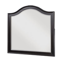 Vix Dresser Mirror, 39x42 Classic Arched Frame, Charcoal Brown Wood - BM351979