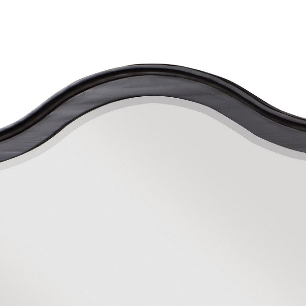 Vix Dresser Mirror, 39x42 Classic Arched Frame, Charcoal Brown Wood - BM351979