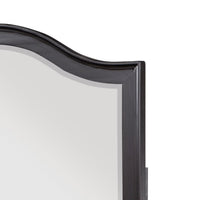 Vix Dresser Mirror, 39x42 Classic Arched Frame, Charcoal Brown Wood - BM351979
