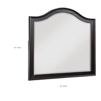 Vix Dresser Mirror, 39x42 Classic Arched Frame, Charcoal Brown Wood - BM351979