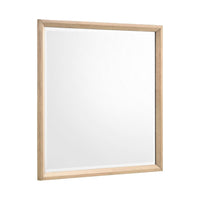 Kali Dresser Mirror, Midcentury 38x38 Square Natural Oak Brown Wood Frame - BM351980