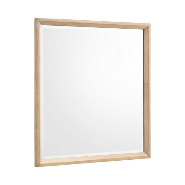 Kali Dresser Mirror, Midcentury 38x38 Square Natural Oak Brown Wood Frame - BM351980